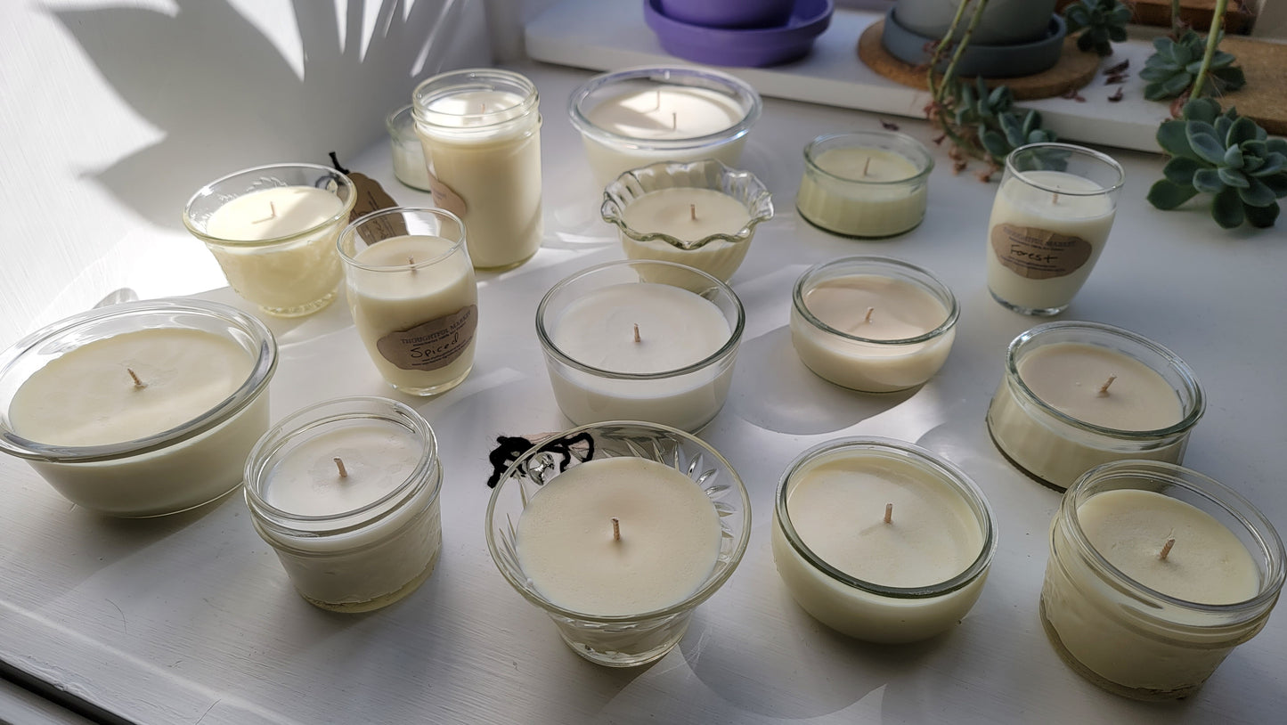 Small Candle in Repurposed Glass Jar