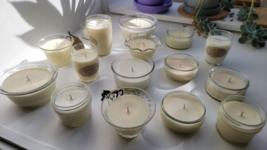 Small Candle in Repurposed Glass Jar